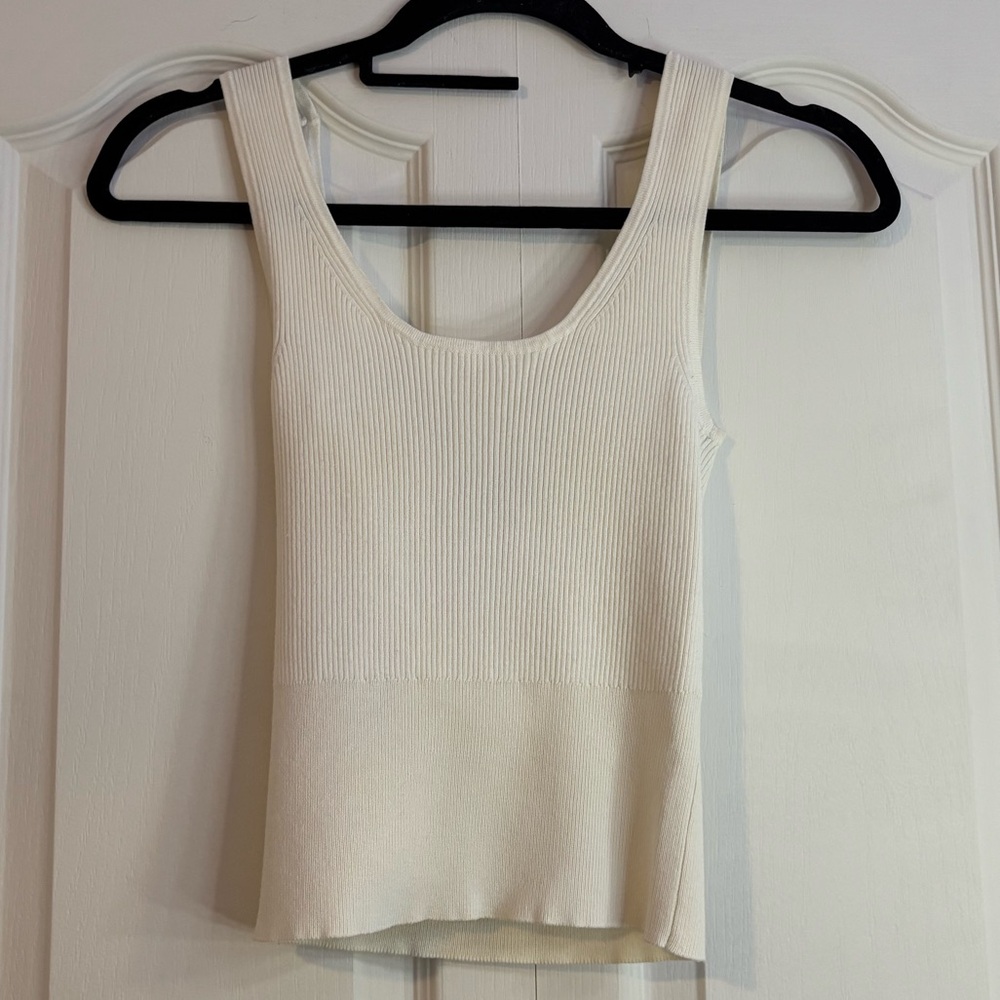 Dynamite White Ribbed Tank Top